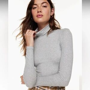 NWT ARITZIA Sunday Best Heather Gray Turtleneck Top Shirt Blouse